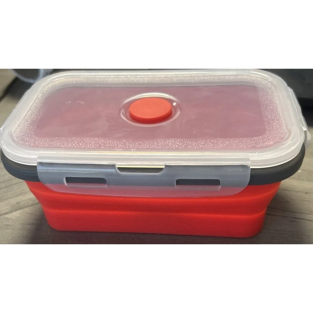 Collapsible Storage Containers with Lid Silicon, Set Of 4